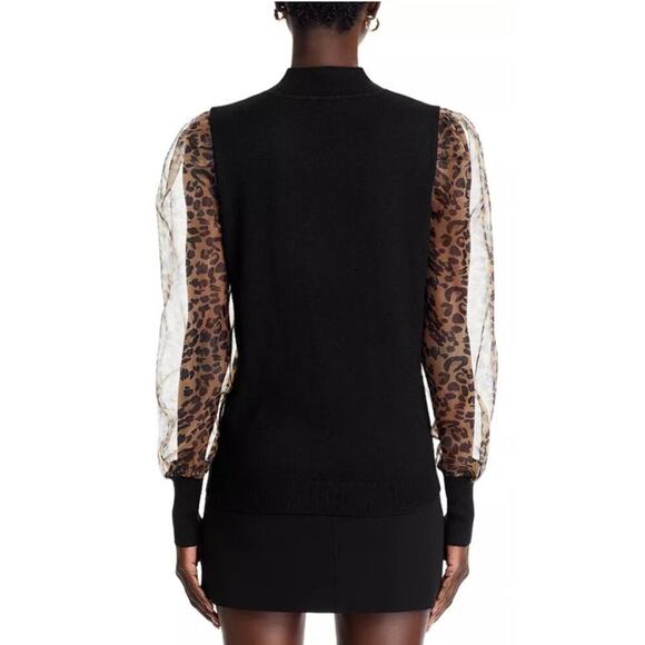 Sioni Mock Neck Puff Sleeve Sweater Size Large - Picture 2 of 7